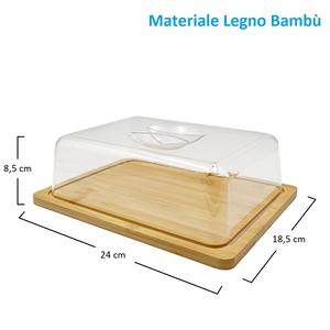 Planche à découper rectangulaire en bambou avec couvercle 24x18.5x8.5cm Plateau à fromage pour charcuterie et snacks 24x18.5x8.5cm Outils à fromage - Product Image 2