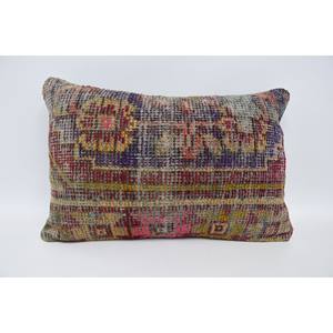 Multicolor Vintage patrón Kantha mosaico Paisley 16x24 pulgadas almohada lana paneles uva Patchwork tejido técnica - Product Image 1