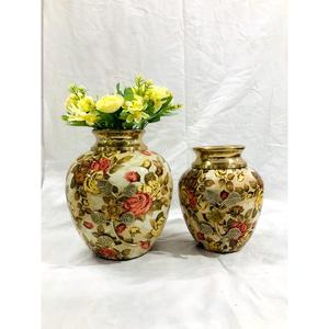 Precio al por mayor florero de centro de mesa de metal macetas decorativas de alta calidad mesa de oficina en casa florero diseños de esmalte - Product Image 2