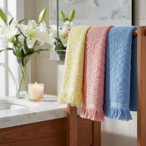 Toalla de Cocina y de Mano de Algodón Absorbente Premium con Patrón Jacquard Coco – Textil para el Hogar Ecológico - Product Image 3