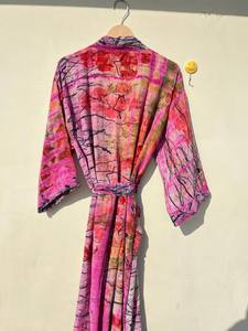 Kimono de seda Robe Nuevo tie Dye Kimono de seda Hecho a mano Tie Dye Seda Kimono Robe - Product Image 6