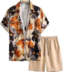 Conjuntos Hawaianos de 2 Piezas para Hombre, Camisa de Manga Corta con Botones y Pantalones Cortos, Trajes Deportivos de Playa - Product Image 3