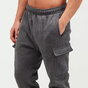 Joggers de marque de qualité supérieure, couleur grise, tissu côtelé, chevilles, poches zippées, pantalons de survêtement Slim - Product Image 3