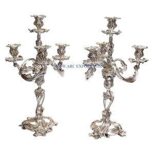 Highest Quality Gold Polished Metal Fancy Candelabra Exclusive Standard Designer 5 Arms <b>Candlestick</b> <b>Holders</b> at Affordable Price - Product Image 5