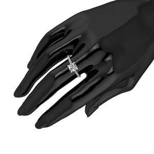 Anillo de Diseño Clásico de Lujo en Oro Amarillo y Blanco de 9K para Mujer con Diamante Cultivado en Laboratorio de 1.24 Quilates, Claridad VS, Color EF, Corte Brillante Redondo - Product Image 3