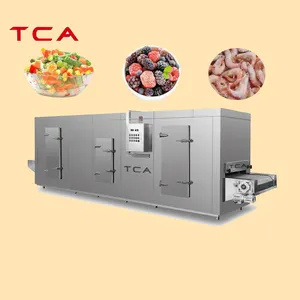 TCA Automatic Continuous IQF Tunnel Freezer Machine The Quick Freezing Machine For Fruit Vegetable Meat Fish