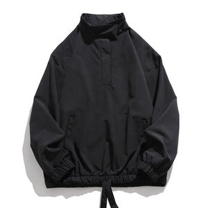 Vestes pour hommes avec logo imprimé Veste décontractée vierge et à demi fermeture éclair Vestes imperméables pour hommes - Product Image 3