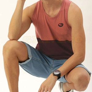 Camiseta sin Mangas Casual de Punto Transpirable de Alta Calidad para Hombre, Precio Bajo, Color de Contraste, Ropa de Verano, Poliéster/Algodón - Product Image 4