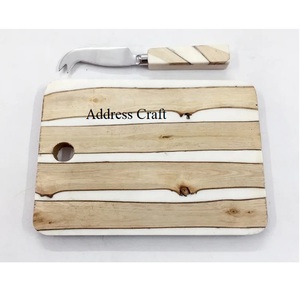 2025, superventas, tablas de cortar de madera de acacia y resina, tablas de queso personalizadas, tabla de cortar con logotipo personalizado y cuchillo para mantequilla - Product Image 5