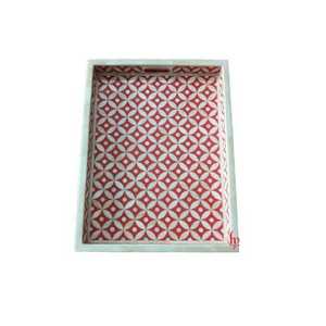 Plateau de service en incrustation d'os rectangulaire 2025, élégant et durable, décor de table à manger élégant - Product Image 1