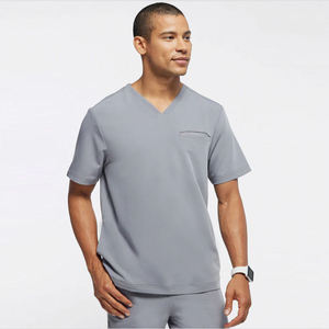 Tenues médicales à manches courtes en tissu tissé de haute qualité, séchage rapide, respirantes, pour l'été, uniformes médicaux pour hommes - Product Image 2