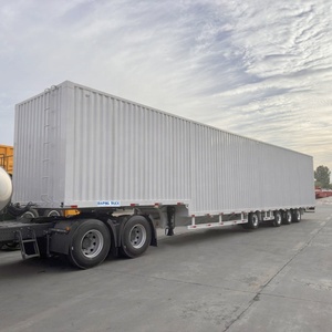 Luyi 45ft/53ft Gooseneck <b>Flatbed</b> Trailer Hot Sale Heavy Duty Low Deck Dry Van Cargo Box Steel Semi Trailer Great Dane Dry Van - Product Image 1