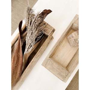 Bandeja de madera decorativa Khaliya India Vintage para la decoración del hogar bandeja de madera hecha a mano para servir - Product Image 2