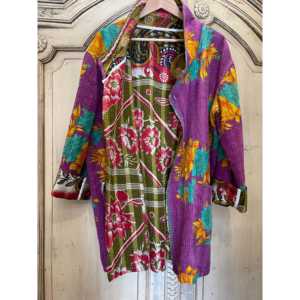 Chaqueta Acolchada Purple Joy Cocoon para Primavera con Relleno de Algodón - Product Image 2