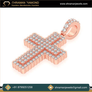 Wholesale Trendy 10K Solid <b>Gold</b> Custom Jesus <b>Cross</b> <b>Necklace</b> Lab Grown Diamond Christian Religious Jewelry Fine Pendants Charms - Product Image 5