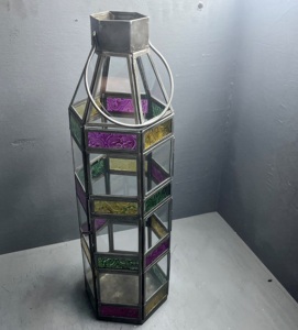 Farol de Vela para Decoración del Hogar, Hecho a Mano, Multicolor, de Hierro y Vidrio - Product Image 2