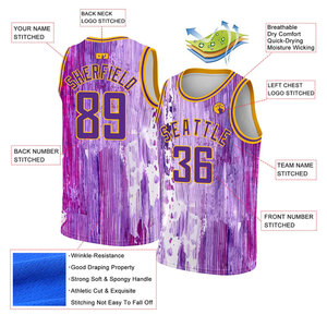 เสื้อบาสเก็ตบอลแบบยูนิเซ็กซ์ คุณภาพสูง พิมพ์ลายได้สองด้าน สีสันปรับแต่งได้ 100% โพลีเอสเตอร์ ไซส์พลัส ระบายอากาศได้ดี - Product Image 2