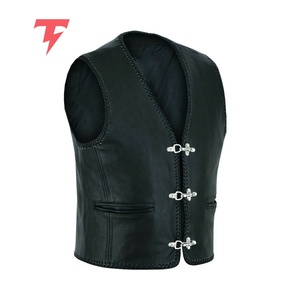 Chaleco de Cuero de la Mejor Calidad para Hombre, Estilo Club, con Cierre de Cremallera Lateral Ajustable, Chaleco de Cuero con Calefacción y Servicio OEM - Product Image 4