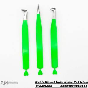 Pince à cils en acier inoxydable écologique avec logo personnalisé pour extensions de cils, poignée en forme de cœur, pour faux cils en fibre - Product Image 3