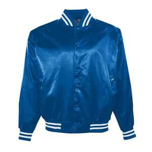 Veste bomber universitaire en satin de soie à manches raglan personnalisées avec logo brodé pour homme - Product Image 6