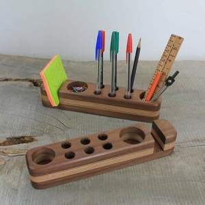 Boîte de rangement de bureau en bois pour crayons et fournitures de papeterie - Product Image 2