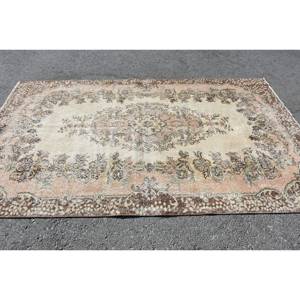 พรมขนสัตว์สีเบจสีน้ำตาล5.2x8.6ฟุตคลาสสิกดีไซน์แบบตุรกีสำหรับทางเข้าห้องนั่งเล่นหรือห้องนอนพร้อมแผ่นรองทำจากยาง - Product Image 3