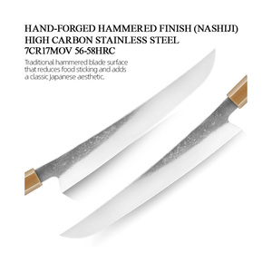 Cuchillo de <span class=keywords><strong>cocina</strong></span> japonés Sujihiki Nashiji Tsuchime de 270 mm, acero inoxidable 7CR17MoV, para cortar sashimi y salmón, mango de madera de arce - Product Image 2