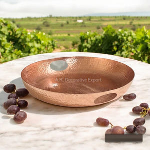 Plat de fruits en aluminium fait à la main de style vintage plateau design martelé pour hôtels centre de table de mariage servant une assiette de fruits - Product Image 5