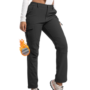 Pantalones Softshell elegantes para mujer, transpirables, impermeables, a prueba de viento, duraderos para exteriores, senderismo, senderismo, esquí, moda informal plana - Product Image 3