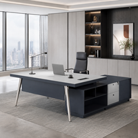 Bureau de direction moderne en forme de L avec armoire de rangement pour espace de travail d'entreprise - Fournisseur