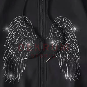 Low MOQ Rhinestone Hoodies Mejor estilo Hombres Rhinestone Hoodies Pakistán Fabricante Hombres Hoodies - Product Image 2