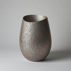 Iron & Gold Plated Aluminium Flower <b>Vase</b> with Floral <b>Engraving</b> Smooth Surface Coastal Design for Classic Tabletop Corner Styling - Product Image 2