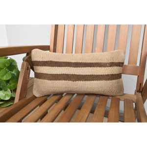 <b>Beige</b> Kilim Patchwork Wool Pillow 8x16 Inch Decorative Accent <b>Cushion</b> with Vintage Fluffy Leaves Pattern for Sofas - Product Image 1