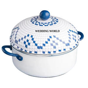 Juego de Dos Recipientes Redondos de Metal para Calentar Comida, Diseño Clásico y Elegante - Product Image 4