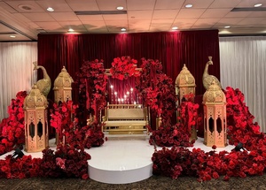 Lámparas marroquíes doradas personalizadas para decoración de bodas, decoraciones de boda tradicionales, configuración de lámpara de fibra de gran tamaño, ceremonia Haldi, Reino Unido - Product Image 4