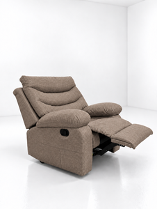 Fauteuil inclinable moderne en tissu RC taupe, fauteuil de détente individuel, siège rembourré pour salon, appartement, villa, bureau - Product Image 1