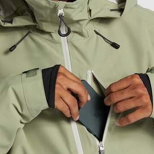 แจ็กเก็ตกลางแจ้งแบบแข็งสำหรับผู้ชาย, เสื้อสกี & หิมะเสื้อแจ็คเก็ตสกีสีทึบกันน้ำปีนเขา - Product Image 4