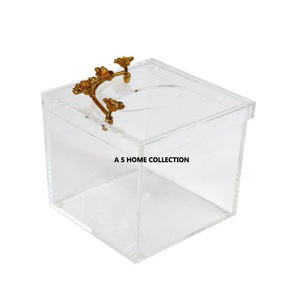 Boîte à mouchoirs de table en métal de forme carrée et porte-mouchoir en couleur peint à la main - Product Image 6