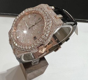 VVS Moissanite สายรัดข้อมือสีโรสโกลด์พร้อมกระจกหน้าปัดสแตนเลส - Product Image 3