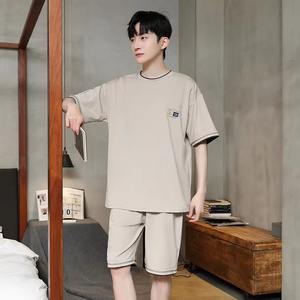 OEM Custom <b>Men's</b> High Street Style Summer T shirt <b>Shorts</b> Set Breathable Twin <b>Short</b> T-Shirt Set - Product Image 1