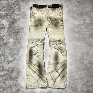 Jeans Cargo de Mezclilla Blancos Vintage 2026, Cintura Alta, Diseño de Parches Lavados a la Piedra, Logotipo Personalizado Bordado, Estilo Hip-Hop con Remaches - Product Image 6