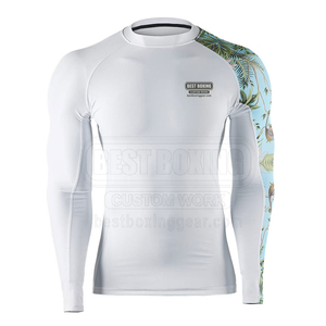 Camisa de compresión de manga larga Plain Fitness Rash Guard Diseño personalizado Rash Guard para hombres 100% Poliéster - Product Image 1