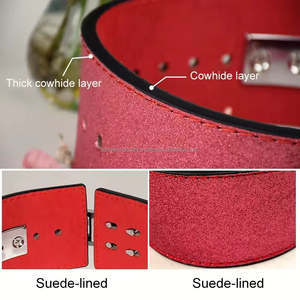 Cinturón de levantamiento de pesas de cuero vacuno con purpurina personalizado de 10 mm con hebilla de palanca, cinturón de gimnasio de alta resistencia para soporte de espalda en powerlifting - Product Image 3