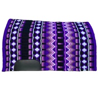 Tapis de selle Western Premium Contour 100% Laine de Nouvelle-Zélande |   Couverture de selle de cheval en cuir indien véritable, feutre gris 1/2 pouce