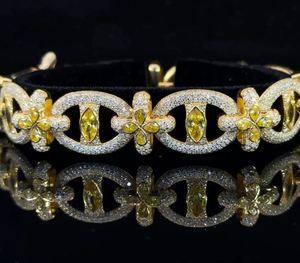 VVS1 Moissanite & 14k Yellow Gold Diamond Designer for <b>Bracelet</b> Luxury Hip Hop Iced Jewelry Fashion Charm <b>Bracelets</b> - Product Image 2