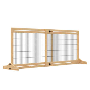 PawHut Porte d'intérieur extensible en bois pour chien, 104-183x36x69cm, couleur bois - Product Image 1
