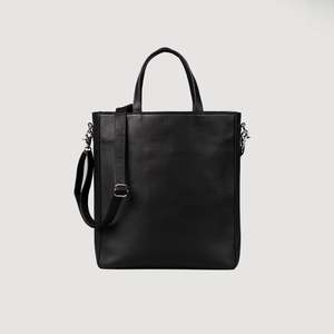 Genuine Leather Solid Color Hook & Loop Water Resistant Tote Bag for Women Minimalist Daily Use All Seasons - Product Image 2