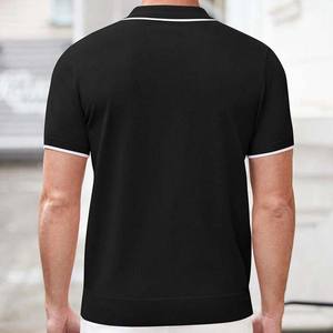 Camiseta de cuello Polo para hombre, cuello con cremallera, Media manga, verano 2025, Colección para hombre, algodón de talla grande, patrón sólido, diferentes colores - Product Image 5