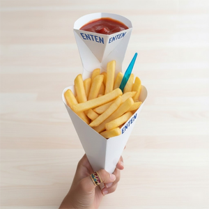 กล่องคอมโบแบบกำหนดเองสำหรับใส่ชูโร เฟรนช์ฟรายส์ แซนด์วิช เฟรนช์ฟรายส์ ชาวาร์มา บรรจุภัณฑ์แบบกำหนดเองพร้อมช่องใส่ซอส - Product Image 2