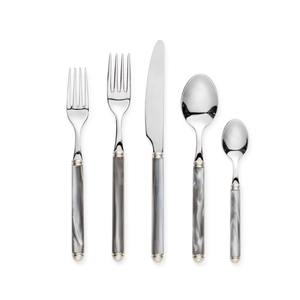 Juego de 5 cubiertos de acero inoxidable, ideal para utensilios de cocina, mesa, fiesta en casa, café, uso de cubiertos recubiertos de Color negro, mango de diseñador - Product Image 4